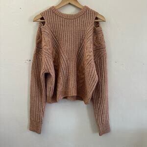 NWT Express Cold Shoulder Knit Sweater‎ Peachy Beige Size Small